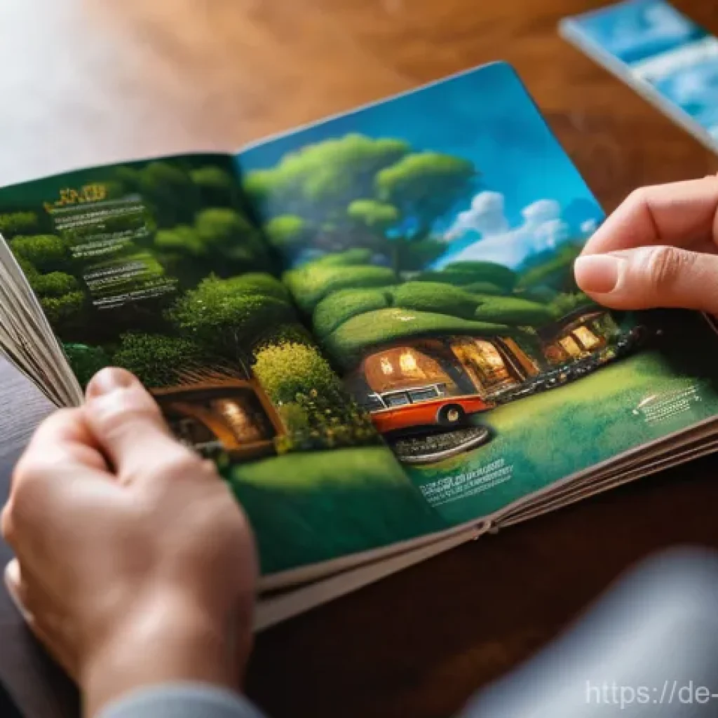 보드게임 잡지 리뷰 - A close-up shot of hands gently turning the pages of a high-quality, glossy board game magazine. The...