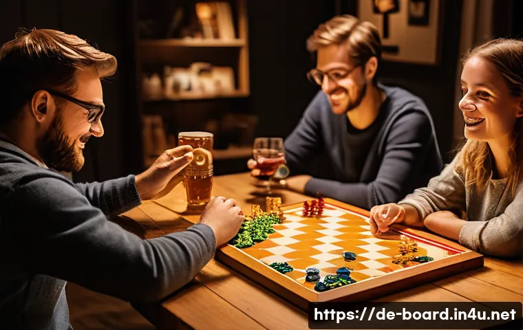 보드게임과 팬덤 문화 - **Cozy Analog Game Night in Germany:** A diverse group of four to five adults and one or two older c...