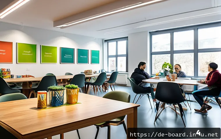 보드게임 워크숍 - A bright, spacious board game workshop room designed for accessibility, featuring large windows lett...