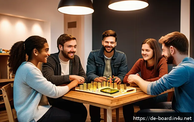 보드게임 클럽 가입 - A cozy local board game club scene in a medium-sized German city, showing a diverse group of adults ...