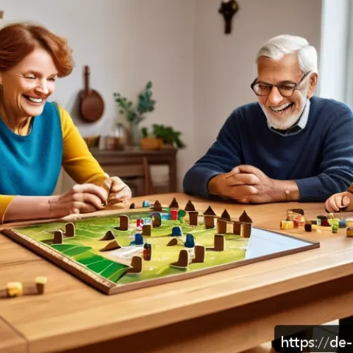 가족과 함께하는 보드게임 - A cozy family game night scene set in a warm, well-lit living room in Germany, featuring multi-gener...