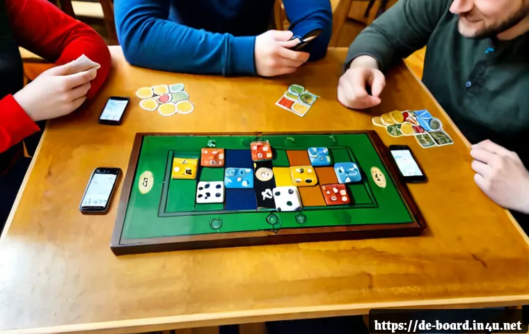 보드게임 페이스북 페이지 - Photorealistic overhead scene of a German board game club gathering around a wooden table in a cozy ...
